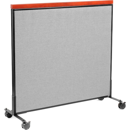Interion By Global Industrial Interion Mobile Deluxe Office Partition Panel, 48-1/4inW x 46-1/2inH, Gray 694970MGY